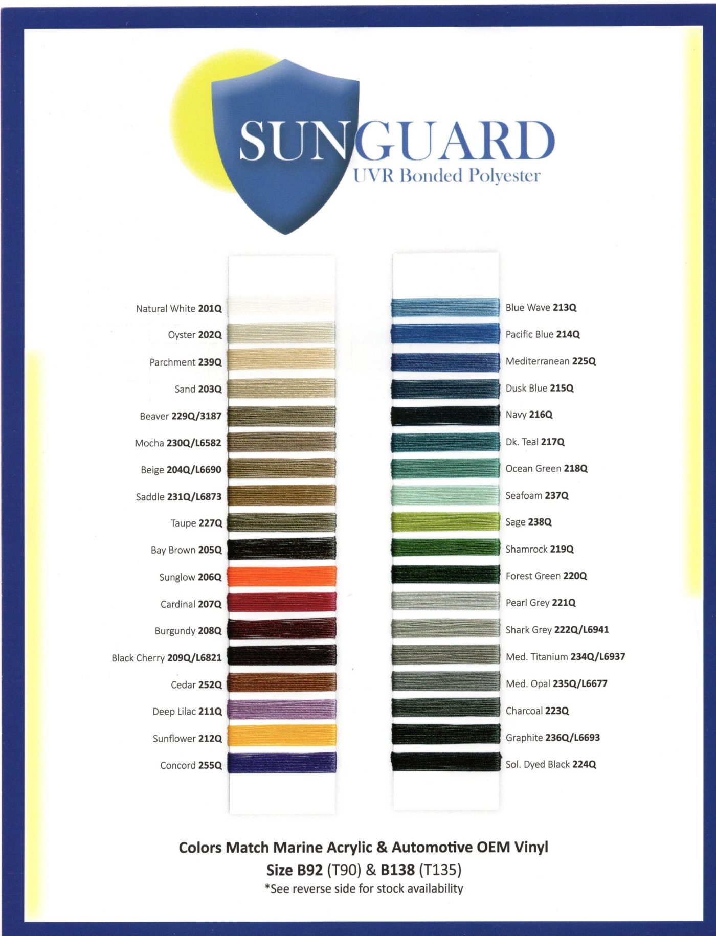 Thread #92 - Sunguard - 4oz Bonded Polyester